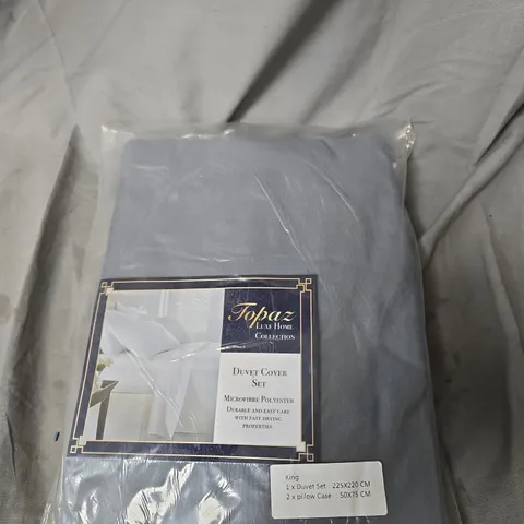 TOPAZ LUXE HOME COLLECTION DUVET COVER SET – KING, 225X220 CM, MICROFIBRE POLYESTER; INCLUDES 2 PILLOWCASES