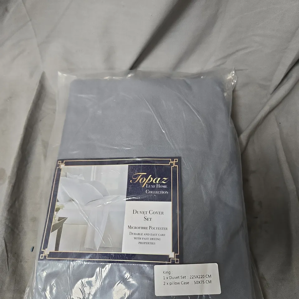 TOPAZ LUXE HOME COLLECTION DUVET COVER SET – KING, 225X220 CM, MICROFIBRE POLYESTER; INCLUDES 2 PILLOWCASES