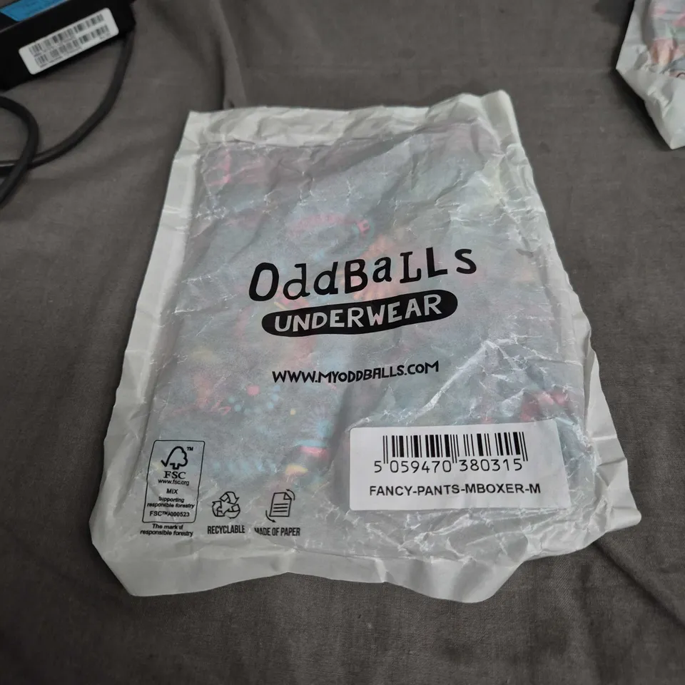 ODDBALLS UNDERWEAR BAMBOO BOXER BRIEFS, SIZE M – 2 PACK (CLASH BAMBOO & FANCY PANTS)