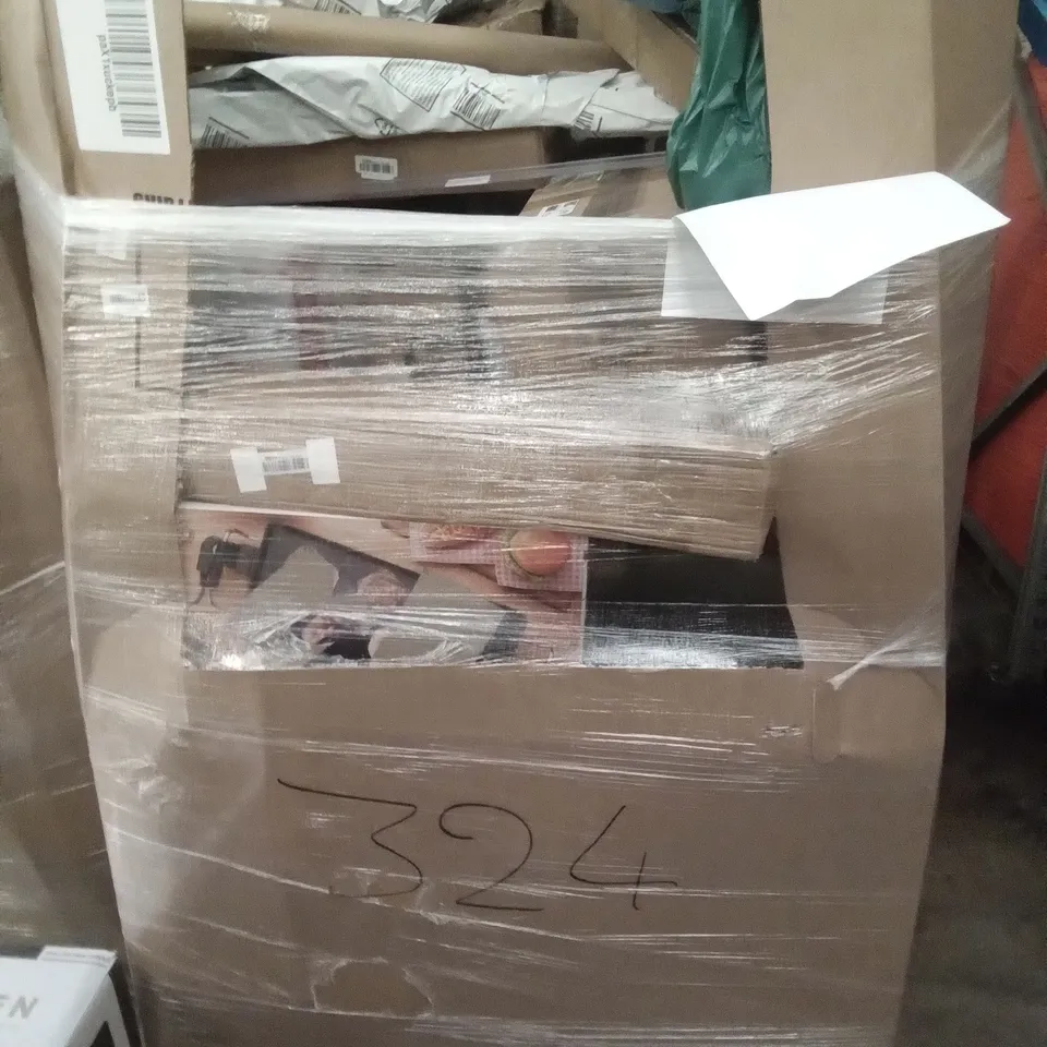 PALLET OF ASSORTED ITEMS INCLUDING TAIYUHOMES VENETIAN BLIND, LLIVEKIT AIR FRYER OVEN, KEYLITOS DEHUMIDIFIER, MICROWAVE TURNTABLE GLASS PLATE, WORLD MAP, SLIM TOILET SEAT, 