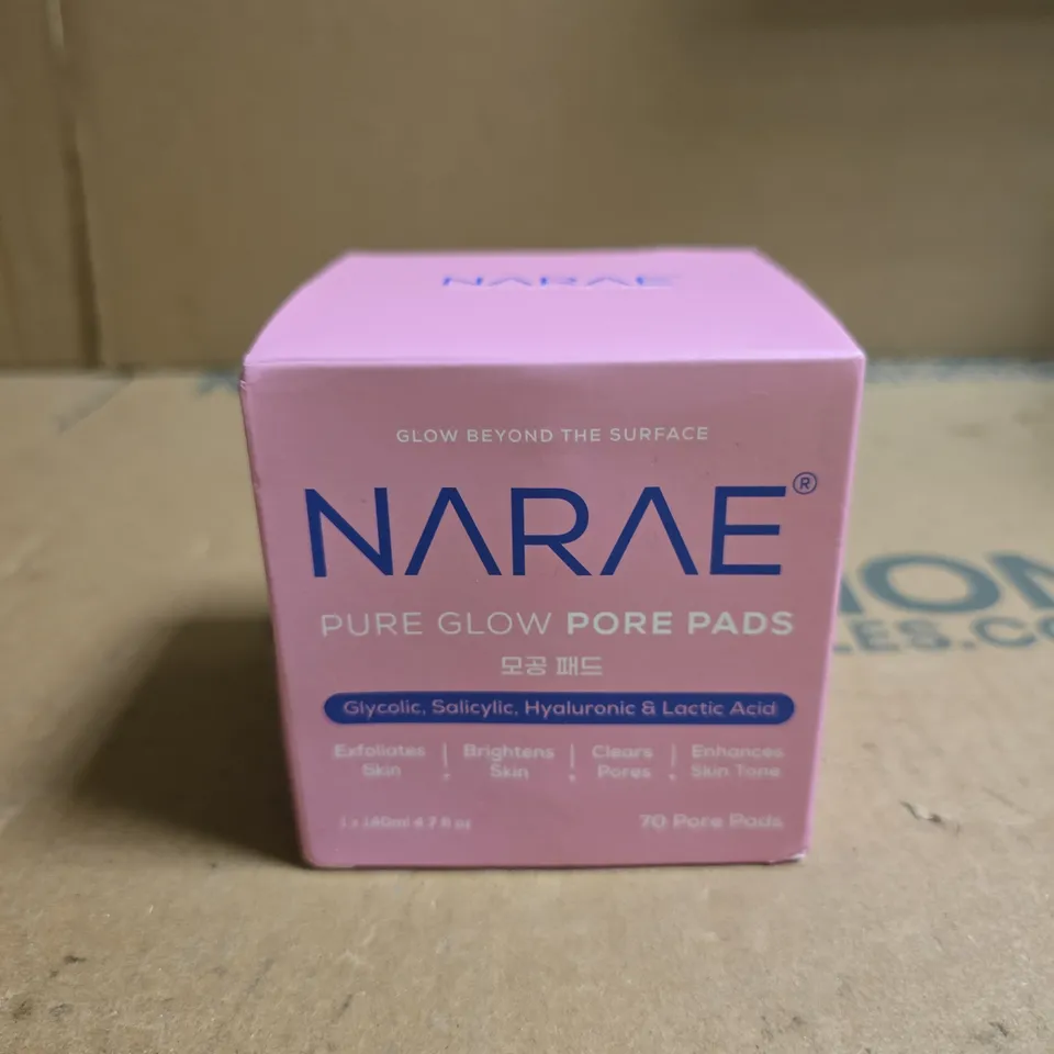 NARAE PURE GLOW PORE PADS – 70 PADS (GLYCOLIC, SALICYLIC, HYALURONIC & LACTIC ACID)
