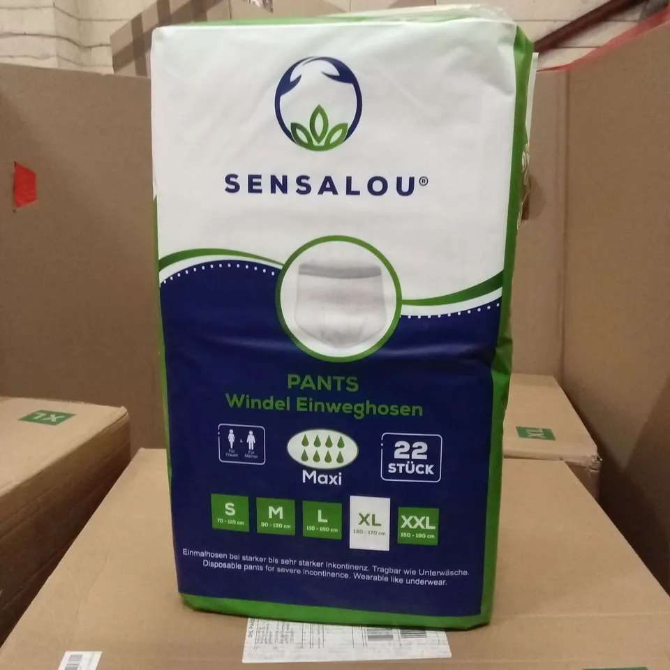 PALLET TO CONTAIN A LARGE QUANTITY OF SENSALOU ADULT INCONTINENCE PANTS XXL AND XL