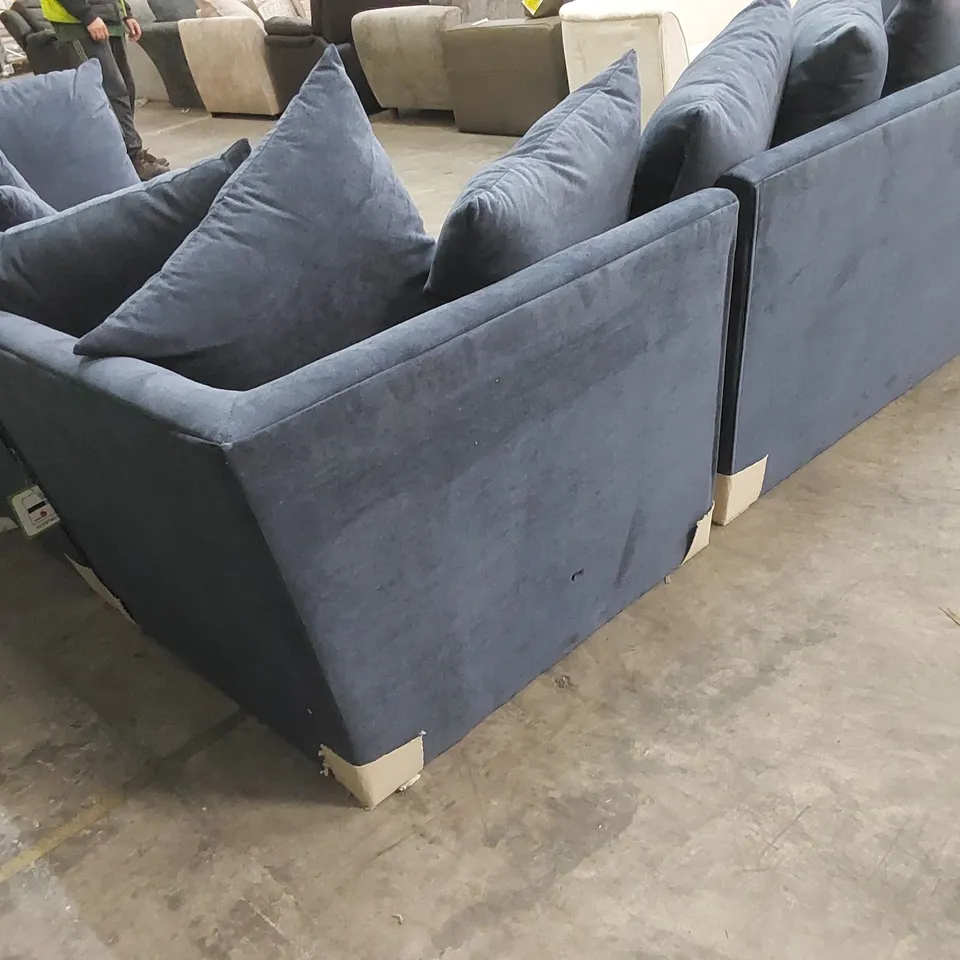 DURY GRACELANDS FABRIC UPHOLSTERED CORNER SOFA - BLUE