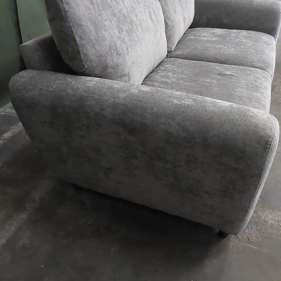 DESIGNER SHAY 3 SEATER FABRIC UPHOLSTERED SOFA - GREY