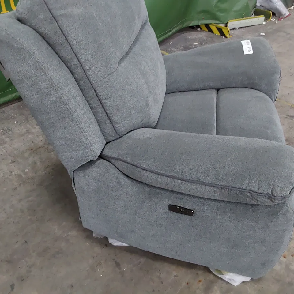 DESIGNER EXPRESSIONS POWER RECLINING EASY CHAIR GREY FABRIC