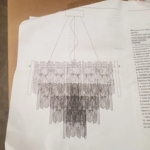 BOXED 1-LIGHT GOLD CEILING CHANDELIER 