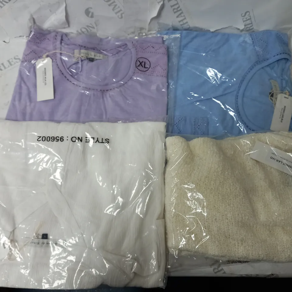 LARGE BOX OF MAISON DE NIMES CLOTHING COMING IN VARIOUS SIZES AND COLOURS 