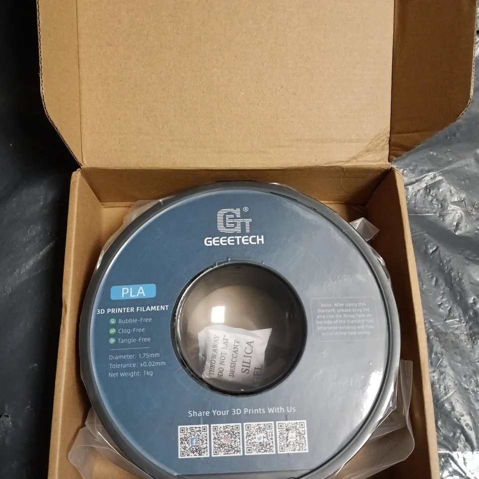 GEEETECH PLA 3D PRINTER FILAMENT – 1KG SPOOL, 1.75MM DIAMETER