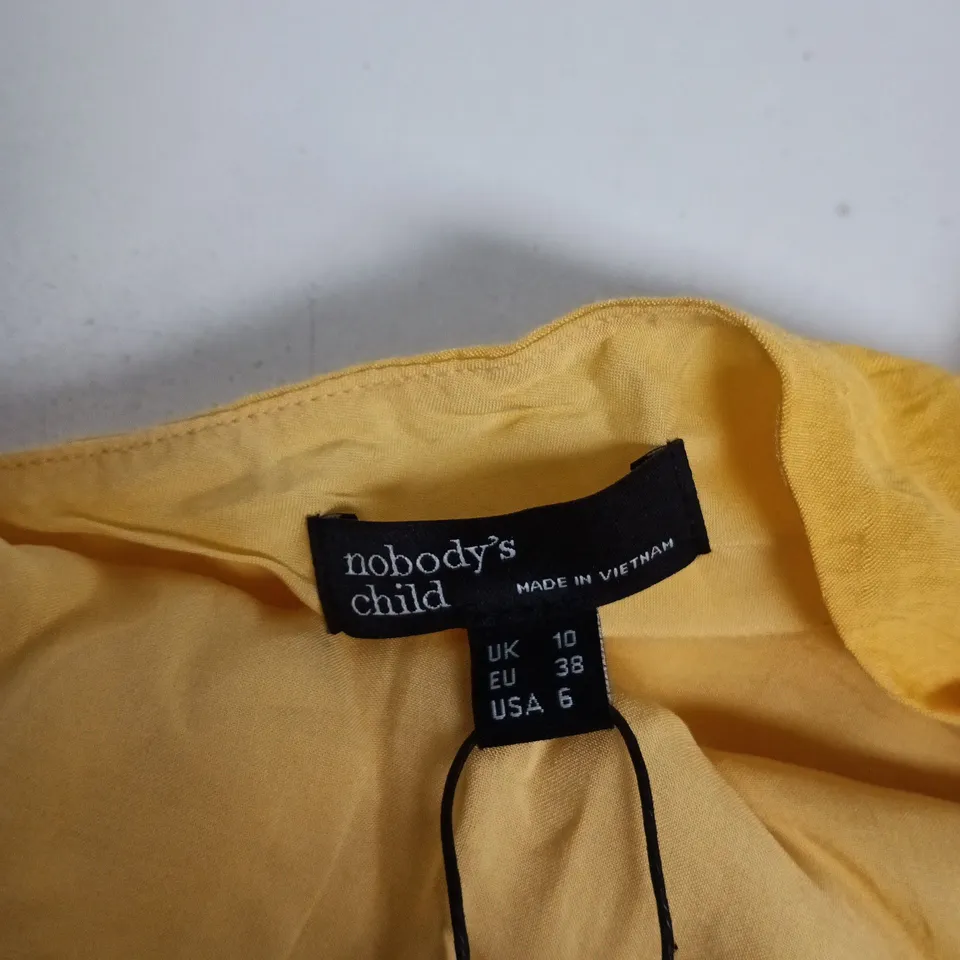 NOBODY'S CHILD LOLA MIDAXI DRESS – YELLOW, UK 10 (EU 38, US 6) – WITH TAGS