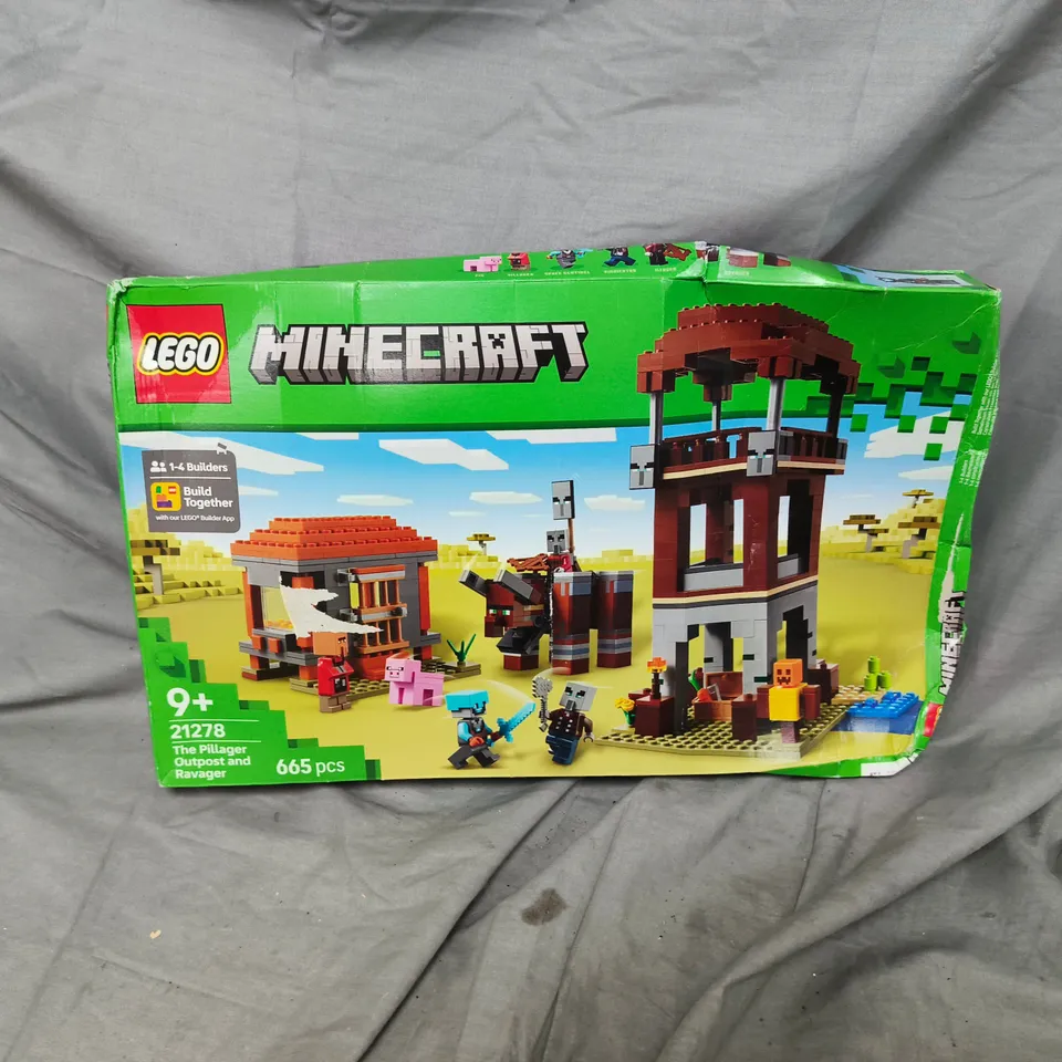 BOXED LEGO MINECRAFT 21278 THE PILLAGER OUTPOST AND RAVAGER