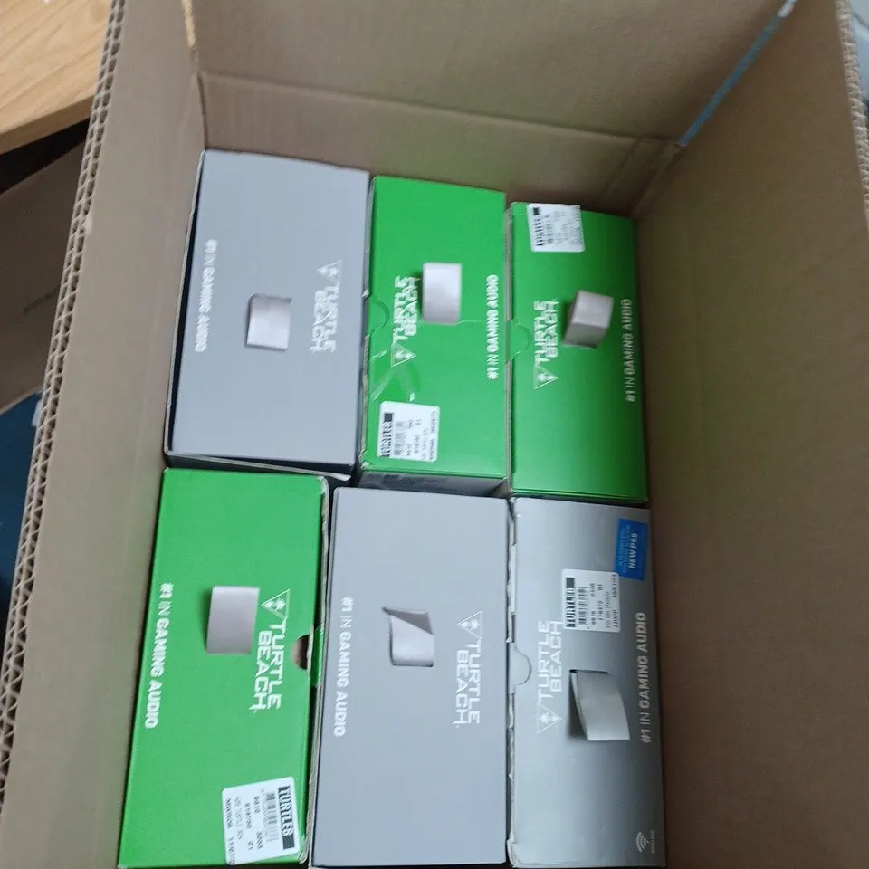 BOX OF 6 ASSORTED TURTLE BEACH GAMING HEADSETS 