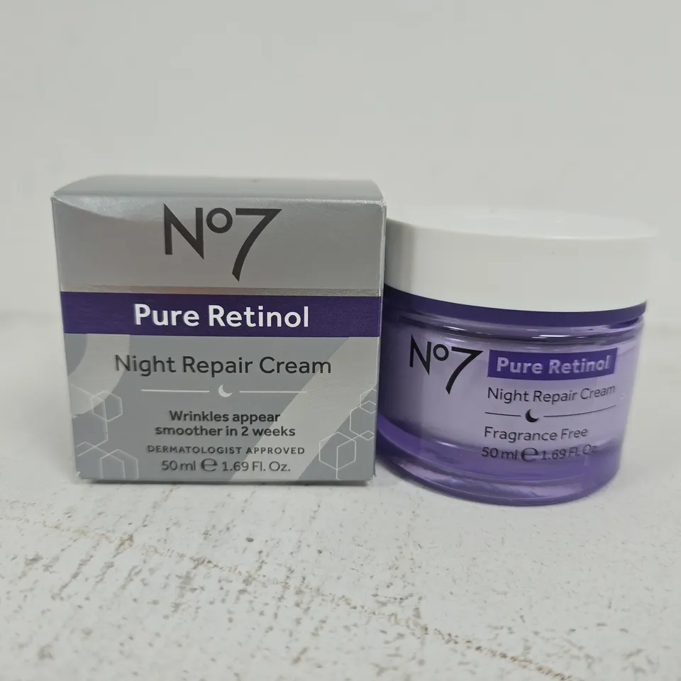 BOXED NO7 PURE RETINOL NIGHT REPAIR CREAM (50ML)
