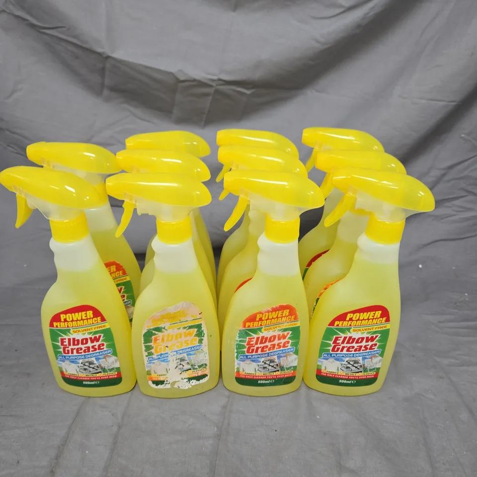 LOT OF APPROXIMATELY 10 SPRAY BOTTLES OF ELBOW GREASE MULTIPURPOSE DEGREASER - 500ML PER BOTTLE