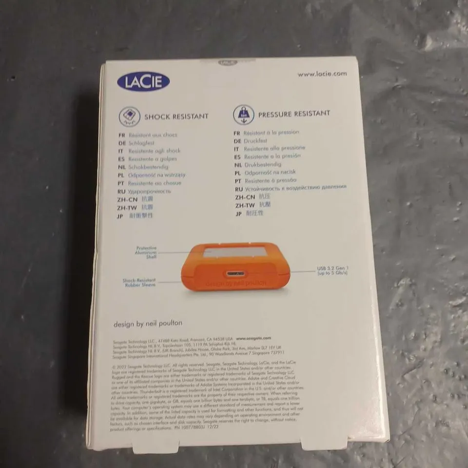 SEALED LACIE RUGGED MINI 5TB ALL TERRAIN MOBILE HARD DRIVE