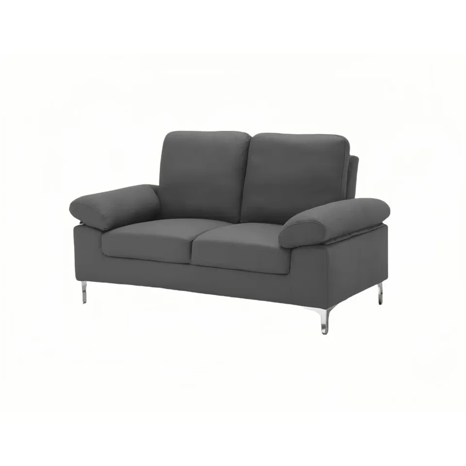 BOXED ELISE BLUE 2 SEATER SOFA - GREY FABRIC (1 BOX)