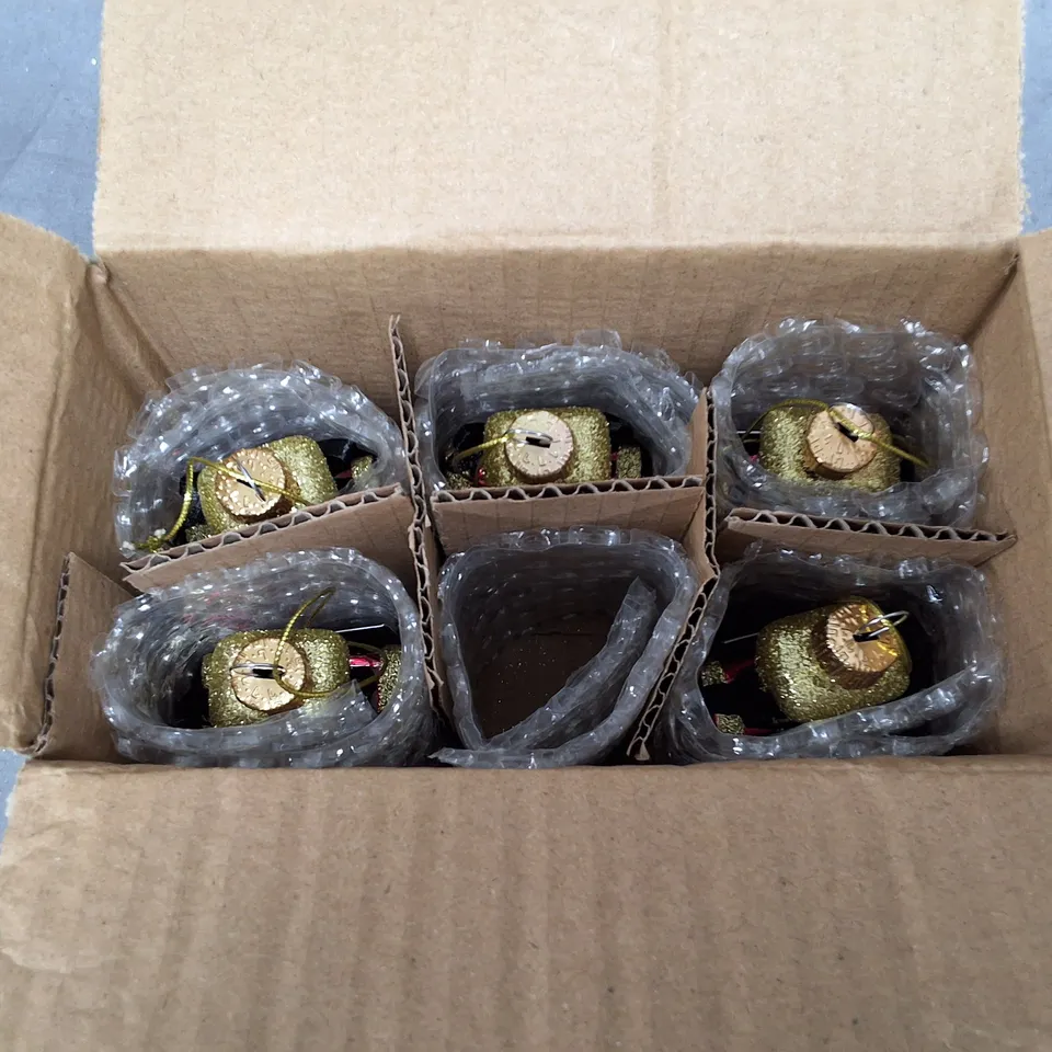 SET OF 6 GISELA GRAHAM PERFUME THEMED HANGING TREE DECORATIONS