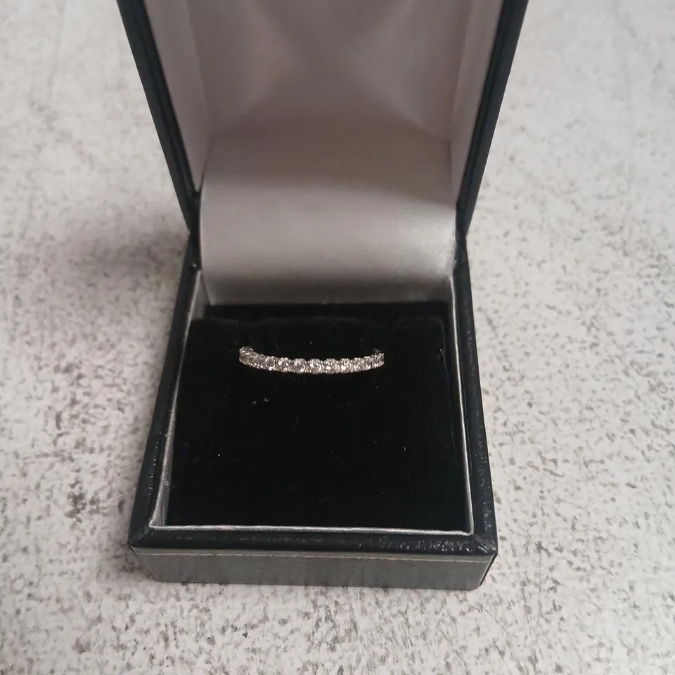 DIAMONIQUE 0.3CT TW PLATINUM PLATED MINI ICON RING STERLING SILVER