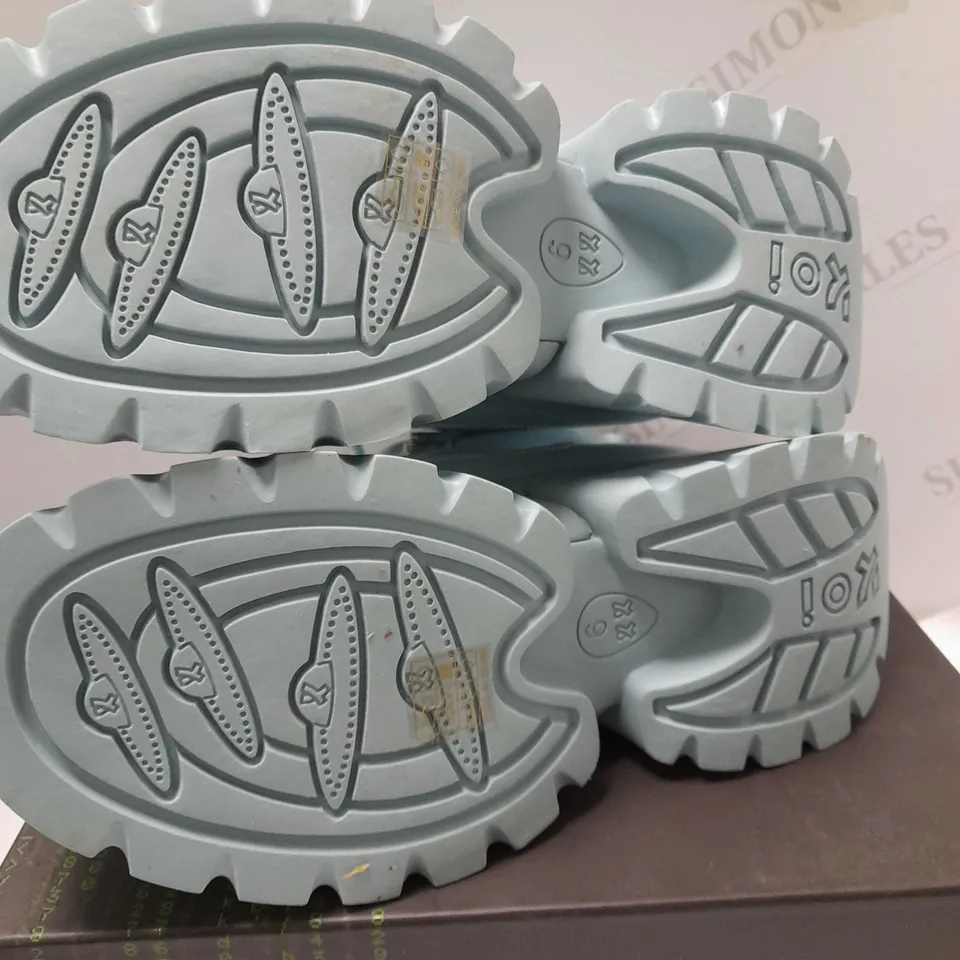 KOI GOOEY BABY BLUE PLATFORM BOOTS - SIZE 6