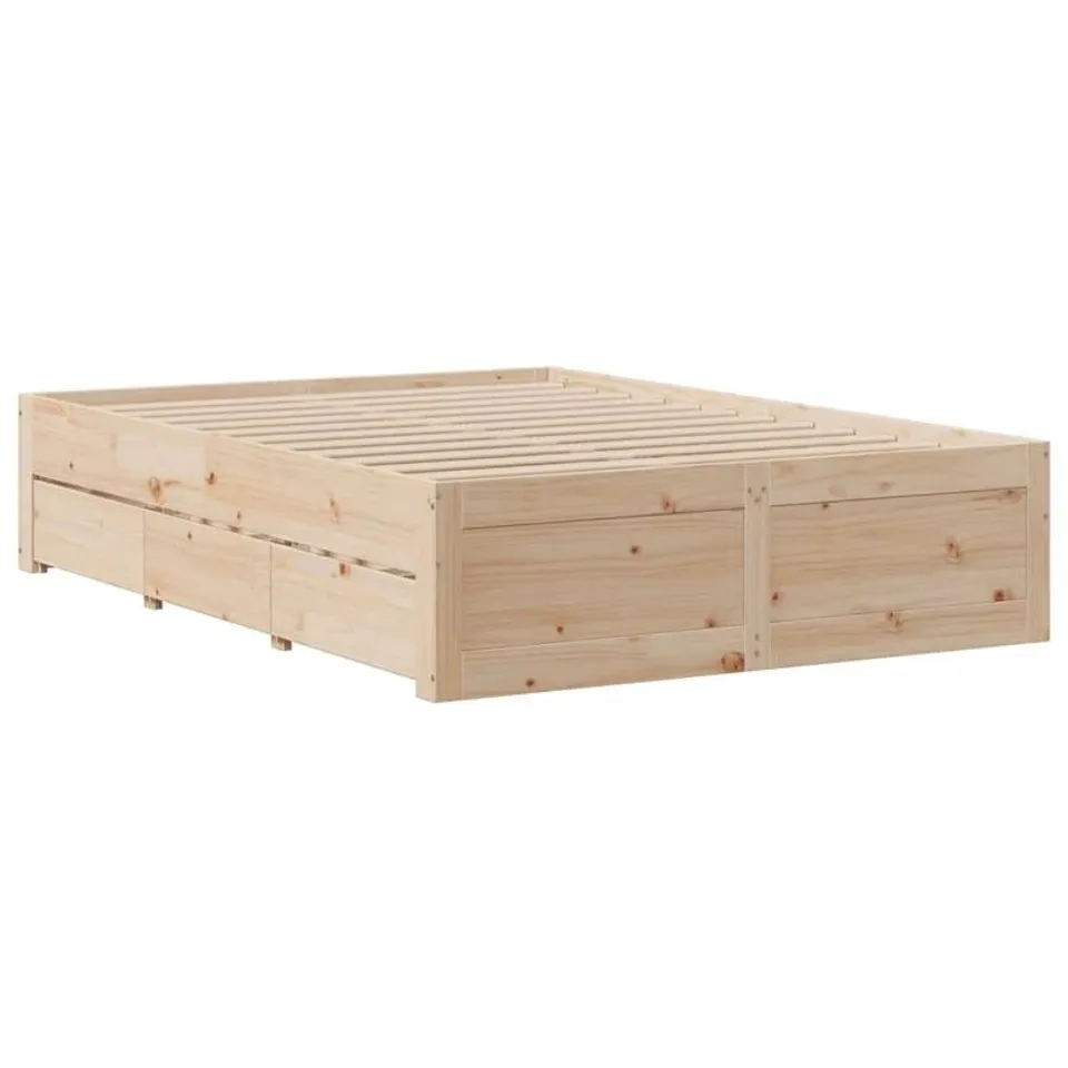 BOXED NATUR PUR BED FRAME WITHOUT MATTRESS WITH DRAWERS 180CM X 200CM (2 BOXES)