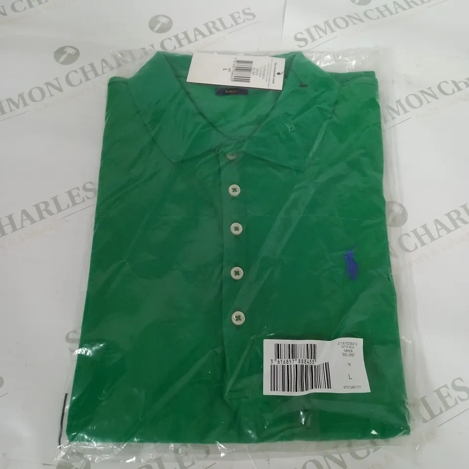 POLO RALPH LAUREN SLIM FIT POLO SHIRT IN GREEN - LARGE