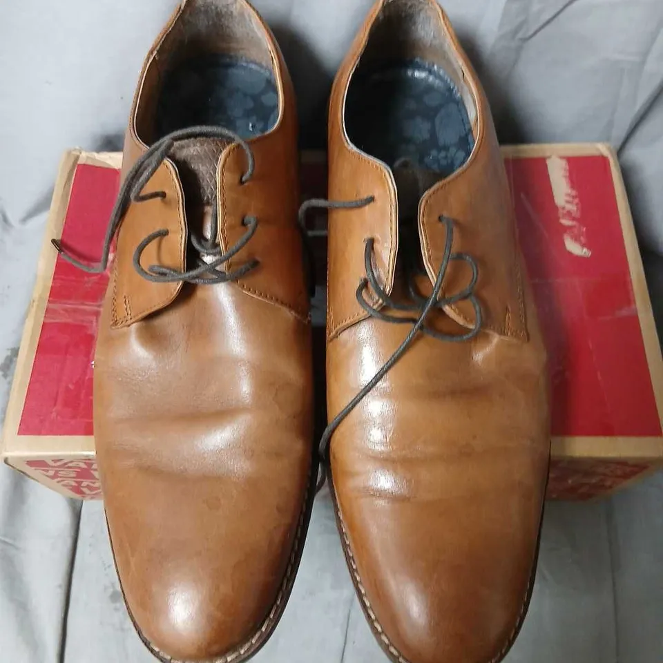 BROWN LEATHER DERBY SHOES – MEN'S DRESS FOOTWEAR SIZE 10