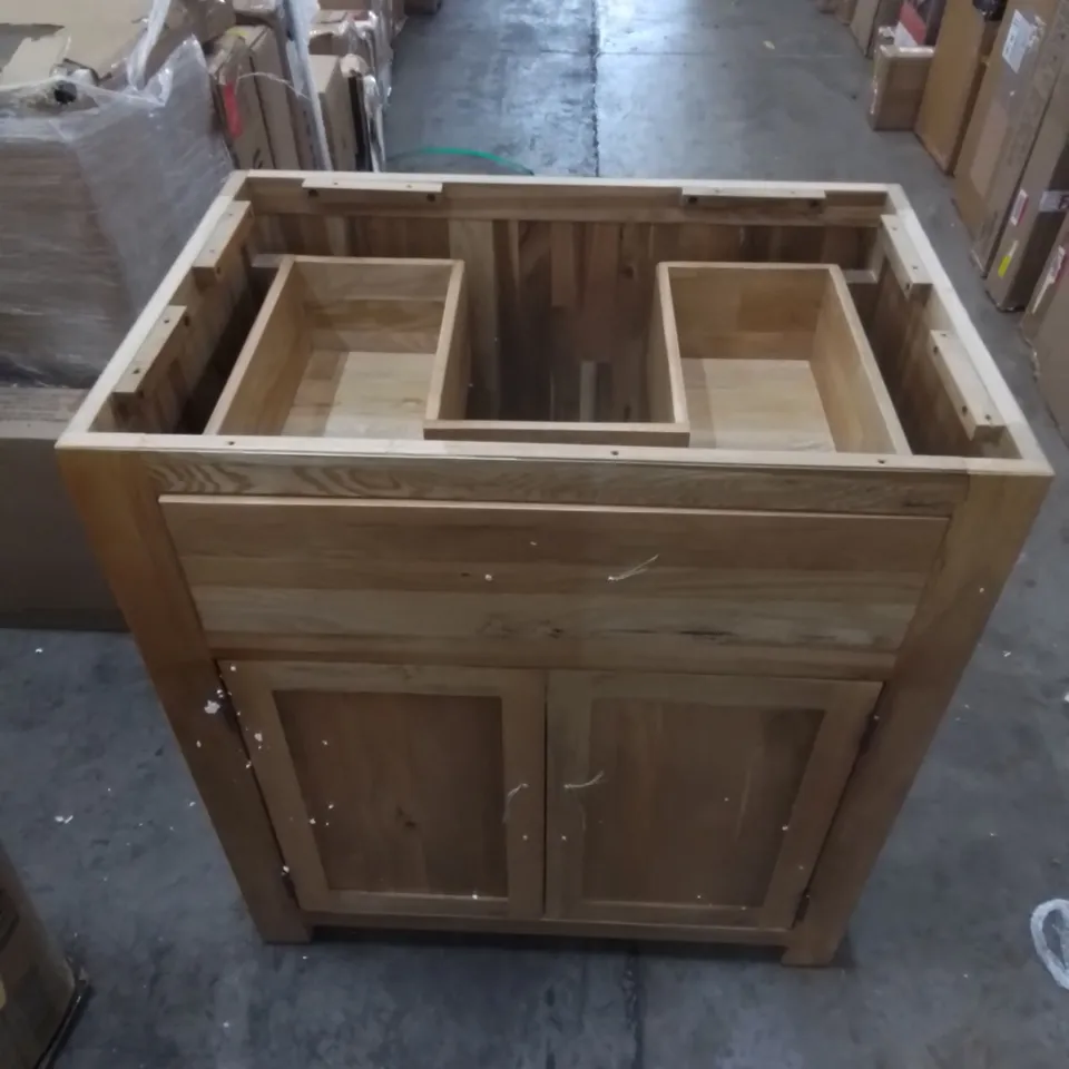 SYCAMORE SOLID OAK 750MM FREE-STANDING VANITY UNIT WITH TOP AND BASIN (3 PIECES)