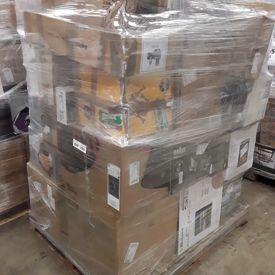 PALLET OF APPROXIMATELY 23 UNPROCESSED RAW RETURN HOUSEHOLD AND ELECTRICAL GOODS TO INCLUDE;