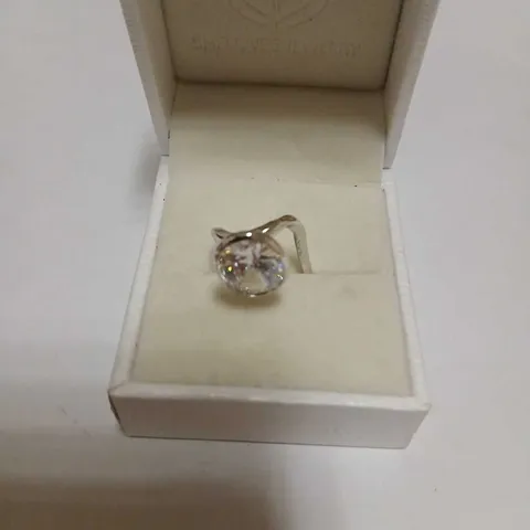 DIAMONIQUE 4CT TW OVAL CUT BEZEL SET RING STERLING SILVER 