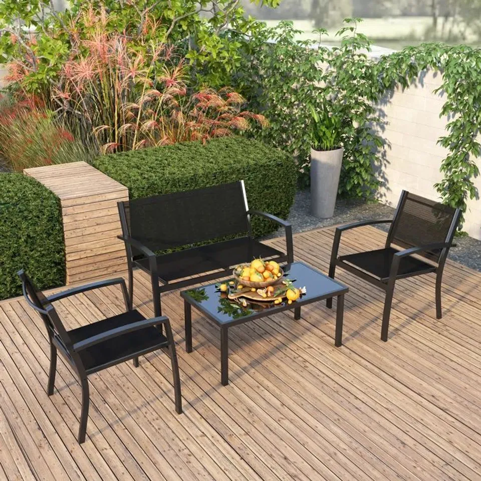 BOXED DERA RECTANGULAR 4-PERSON 90CM LONG DINING SET (1 BOX)