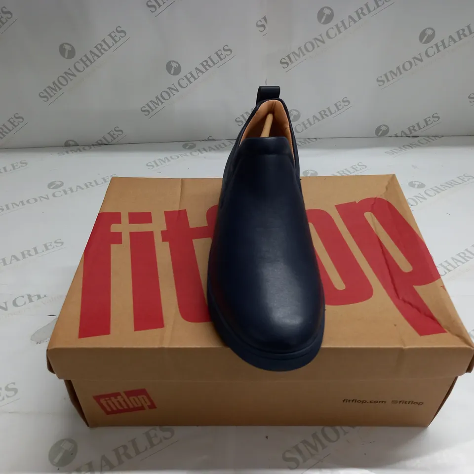 FITFLOP RALLY LEATHER SLIP-ON TRAINERS SIZE 5