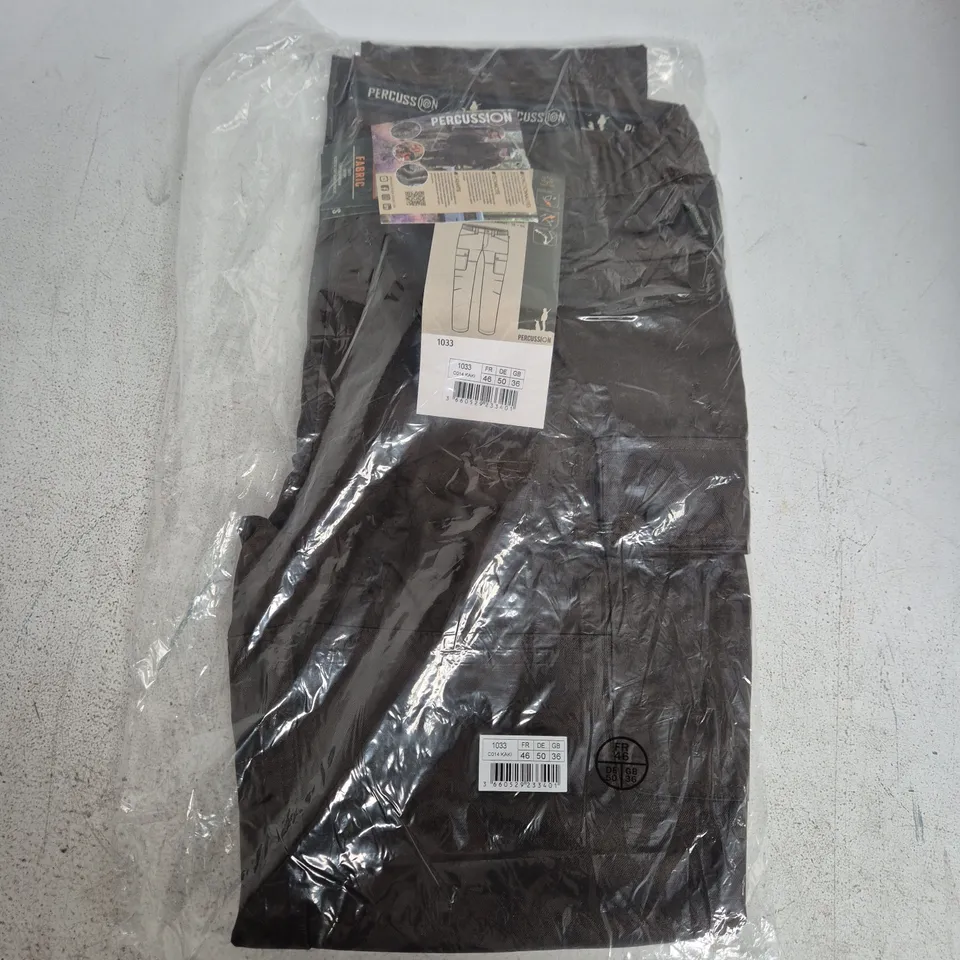 BAGGED PERCUSSION TRADITION BRAMBLE TROUSERS IN KHAKI - SIZE 36