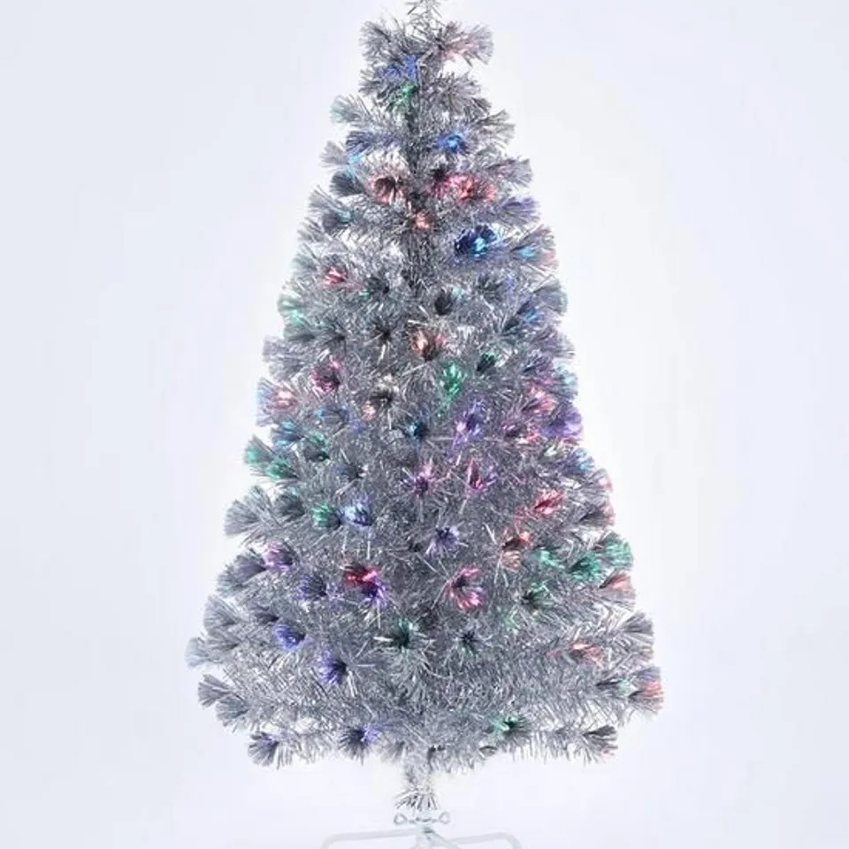BOXED 5FT SILVER FIBRE OPTIC TREE - COLLECTION ONLY RRP £64.99