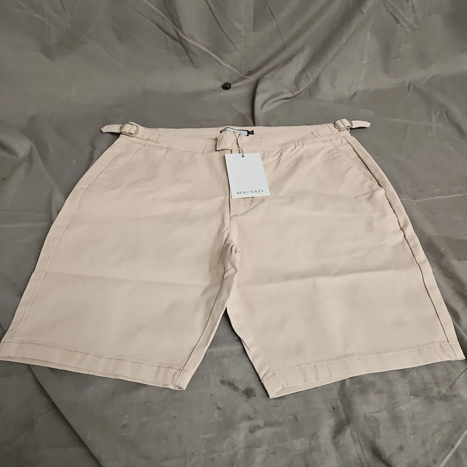 MAUVAIS NEW BEAUFORT CHINO SHORTS IN BEIGE SIZE W34
