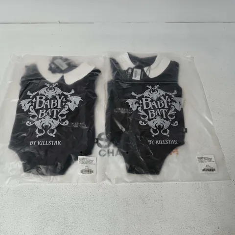 LOT OF APPROXIMATELY 45 BRAND NEW KILLSTAR BOO ALL IN ONES IN BLACK - MAINLY SIZE 18M
