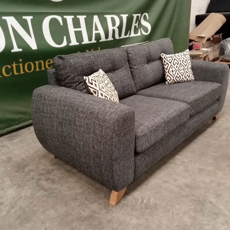 PRENT FABRIC 3 SEATER SOFA - GREY RRP £829