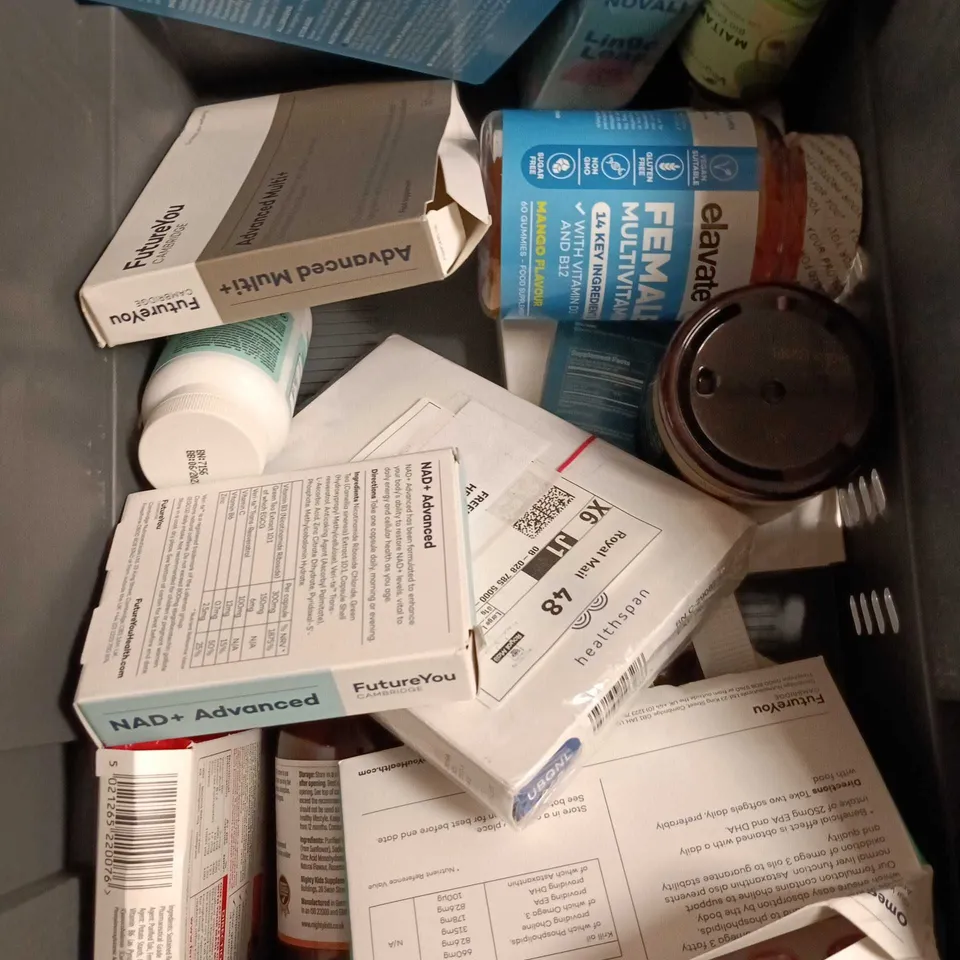 APPROXIAMTELY 15 ASSORTED HEALTH PRODUCTS TO INCLUDE MAGNESIUM, MULTI VITAMINS, NAD+ ETC 