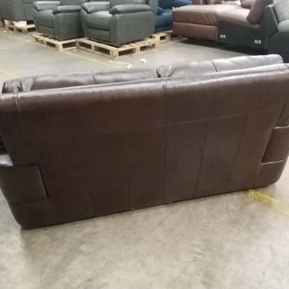 MARLOW ITALIAN LEATHER 2 SEATER SOFA - CHOCOLATE RRP £1299