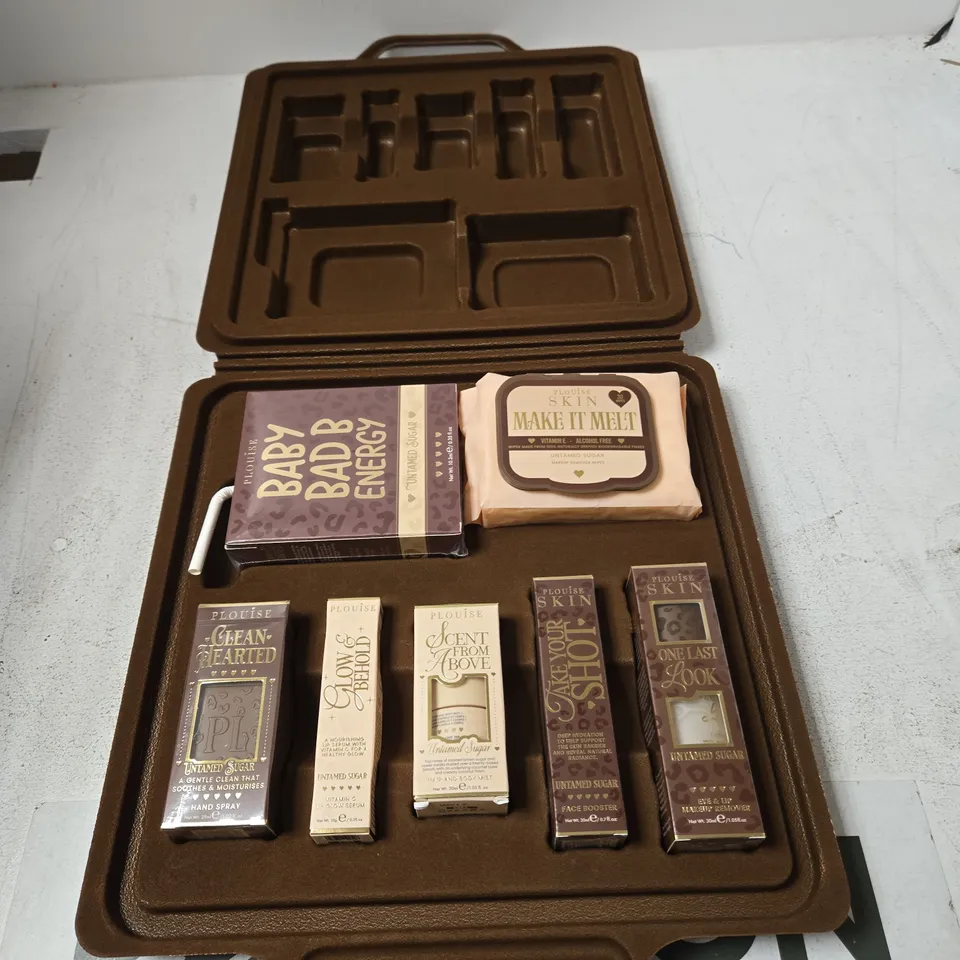 PLOUISE PACK YOUR KIT & GO TRAVEL BEAUTY SET IN LEOPARD-PRINT CASE