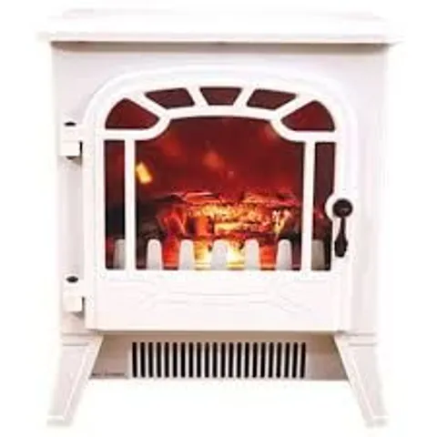 BOXED MARCO PAUL WOOD BURNING EFFECT WHITE ELECTRIC FIREPLACE (1 BOX)