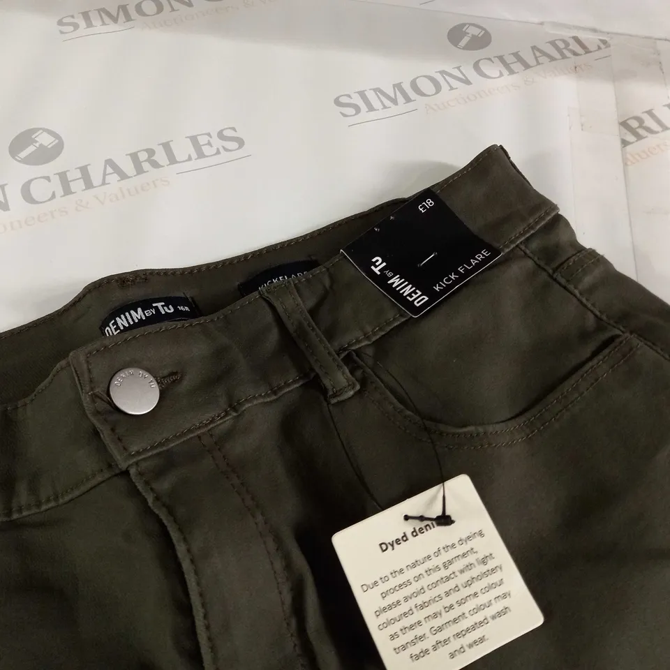 DENIM BY TU KICKFLARE JEANS IN OLIVE - 16 REG