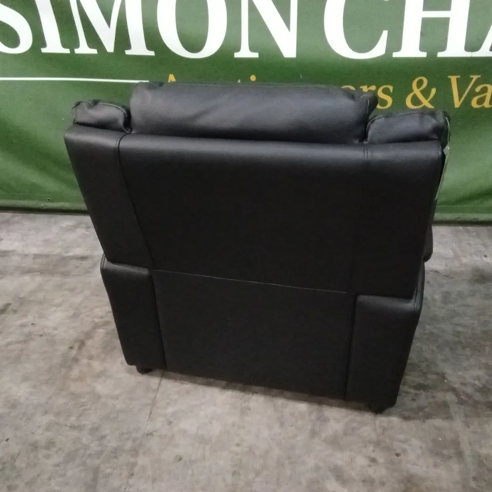 ALBION LUXURY FAUX LEATHER HIGH BACK ARMCHAIR - BLACK RRP £449