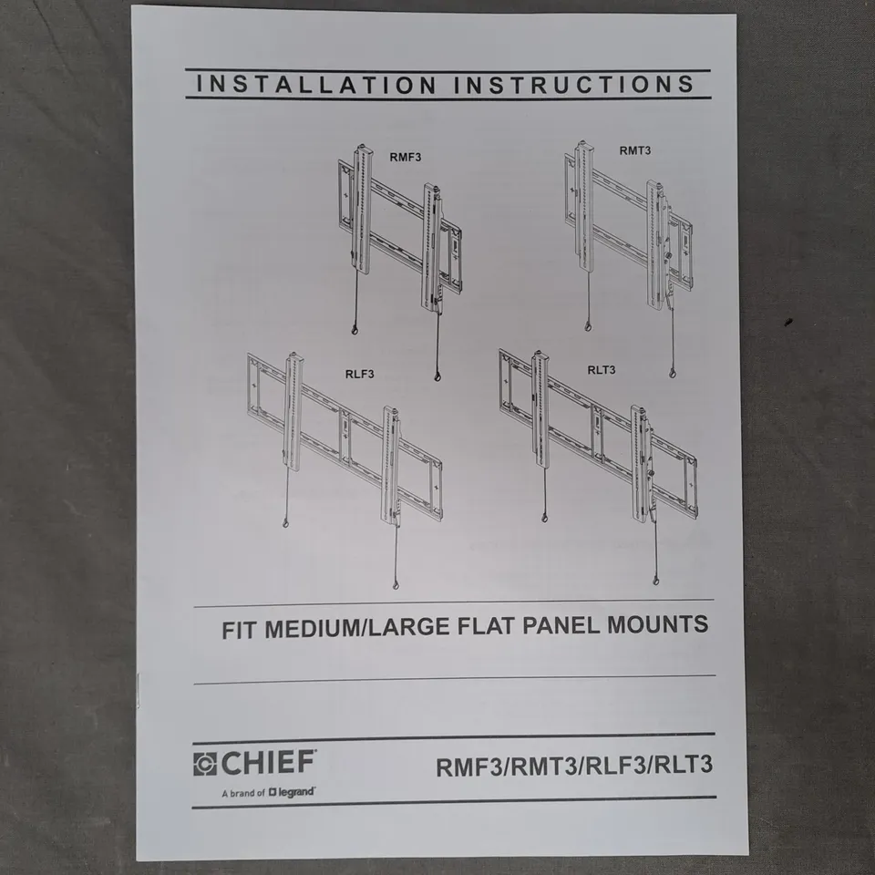 BOXED CHIEF RLF3 UNIVERSAL FIXED WALL MOUNT - COLLECTION ONLY