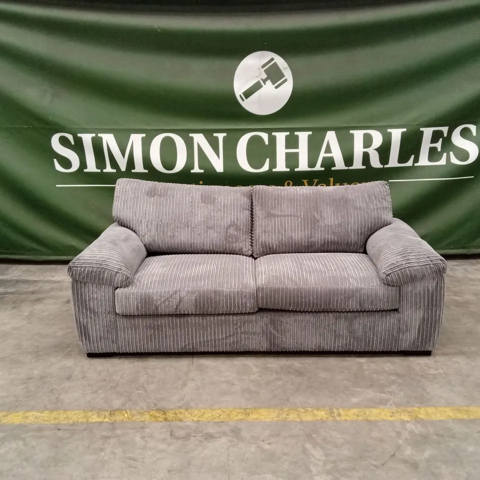 AMALFI STANDARD BACK FABRIC 3 SEATER SOFA - CHARCOAL RRP £579