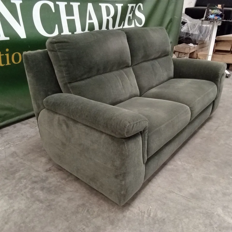 QUALITY DESIGNER ITALIAN MADE FLORENCE 3 SEATER FABRIC UPHOLSTERED SOFA - GREEN