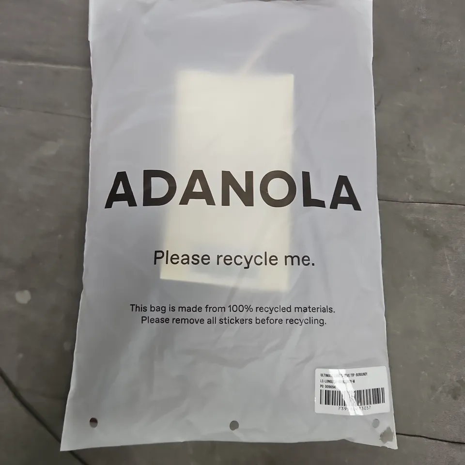 BAGGED ADANOLA ULTIMATE LONG SLEEVE TOP IN BURGUNDY - MEDIUM