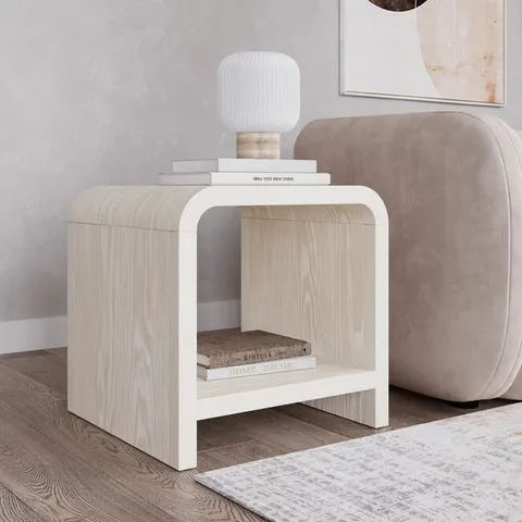BOXED DRAKE ASH WOOD SIDE TABLE IN SUGAR (1 BOX)