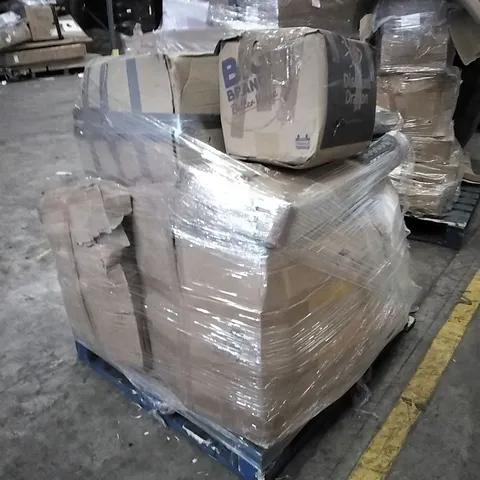 PALLET OF HOUSEHOLD ITEMS TO INCLUDE FOOTWEAR, PHONE CASES AND FURNITURE...