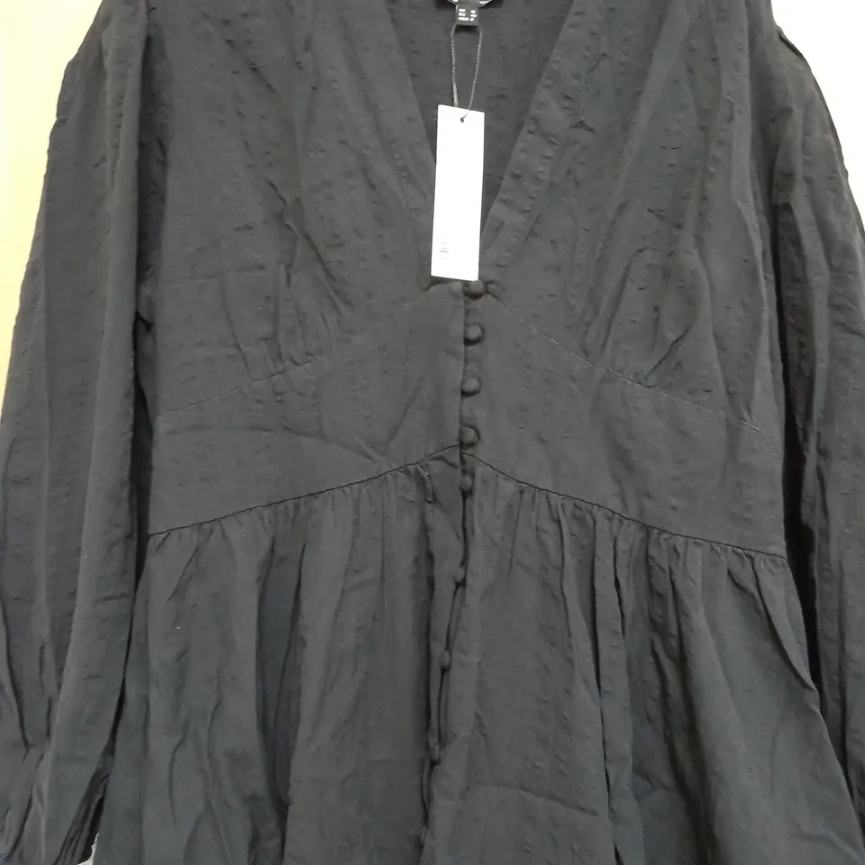 NOBODYS CHILD STARLIGHT LONG SLEEVE MIDAXI DRESS IN BLACK - UK 12