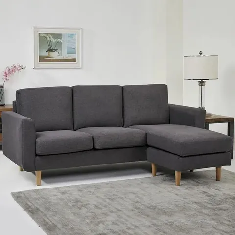 BOXED HARRIS REVERSIBLE CORNER SOFA - DARK GREY  (1 BOX)
