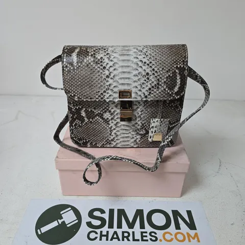 LA MAREY 100% GENUINE PYTHON SMALL LEATHER BAG WITH ADJUSTABLE SHOULDER STRAP
